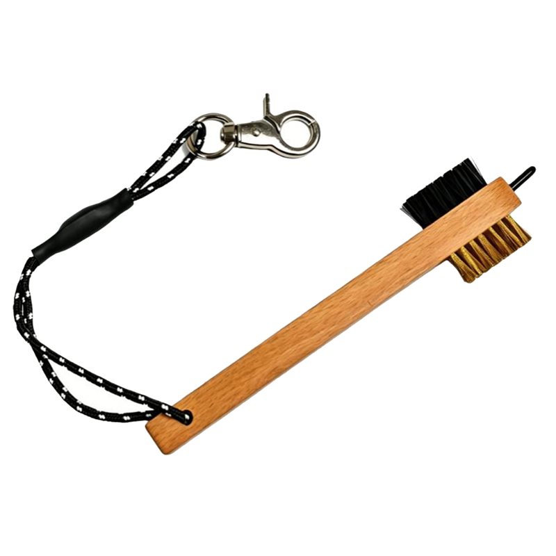 Golf Equipment Suppliers - ABHS-Wood Handle Golf Club Brush With