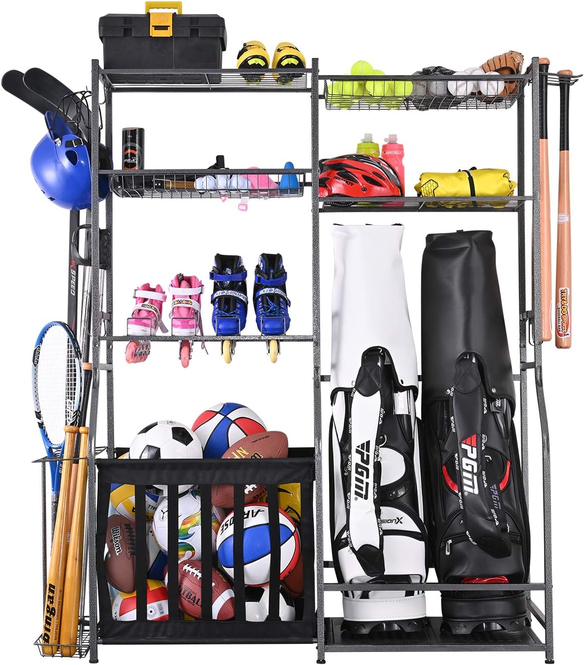 Golf Equipment Garage Organizer - Garage Sports Equipment Storage Stand Two