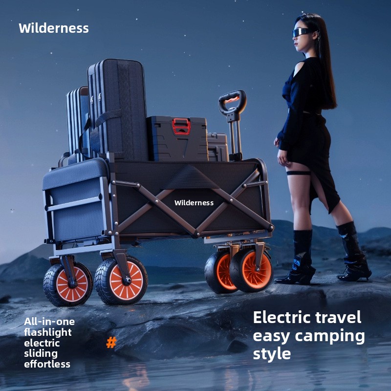 Pull Cart Fold - Electric Camper Outdoor Camping Folding Cart