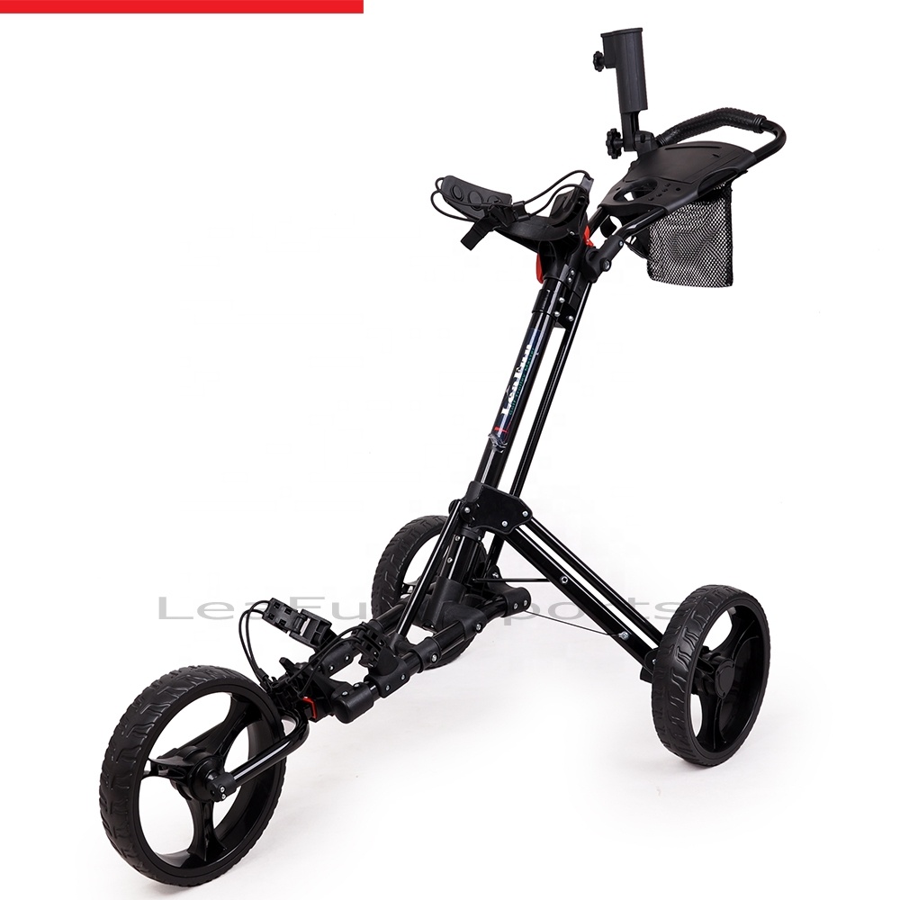 Golf Scorecard Holder - One-touch Easy Folding Manual Golf Trolley