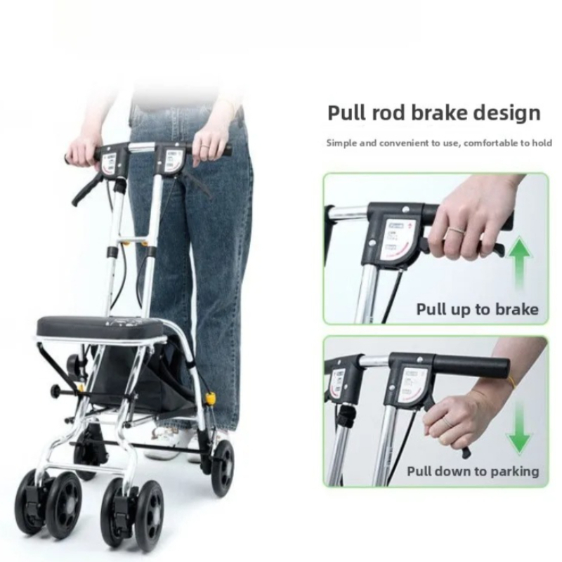 Folding Rollator Walker with S - Pull Cart Fold review and price