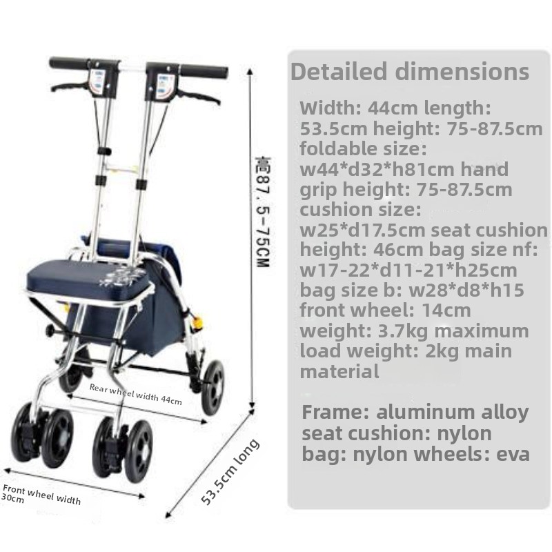 Folding Rollator Walker with S - Pull Cart Fold review and price