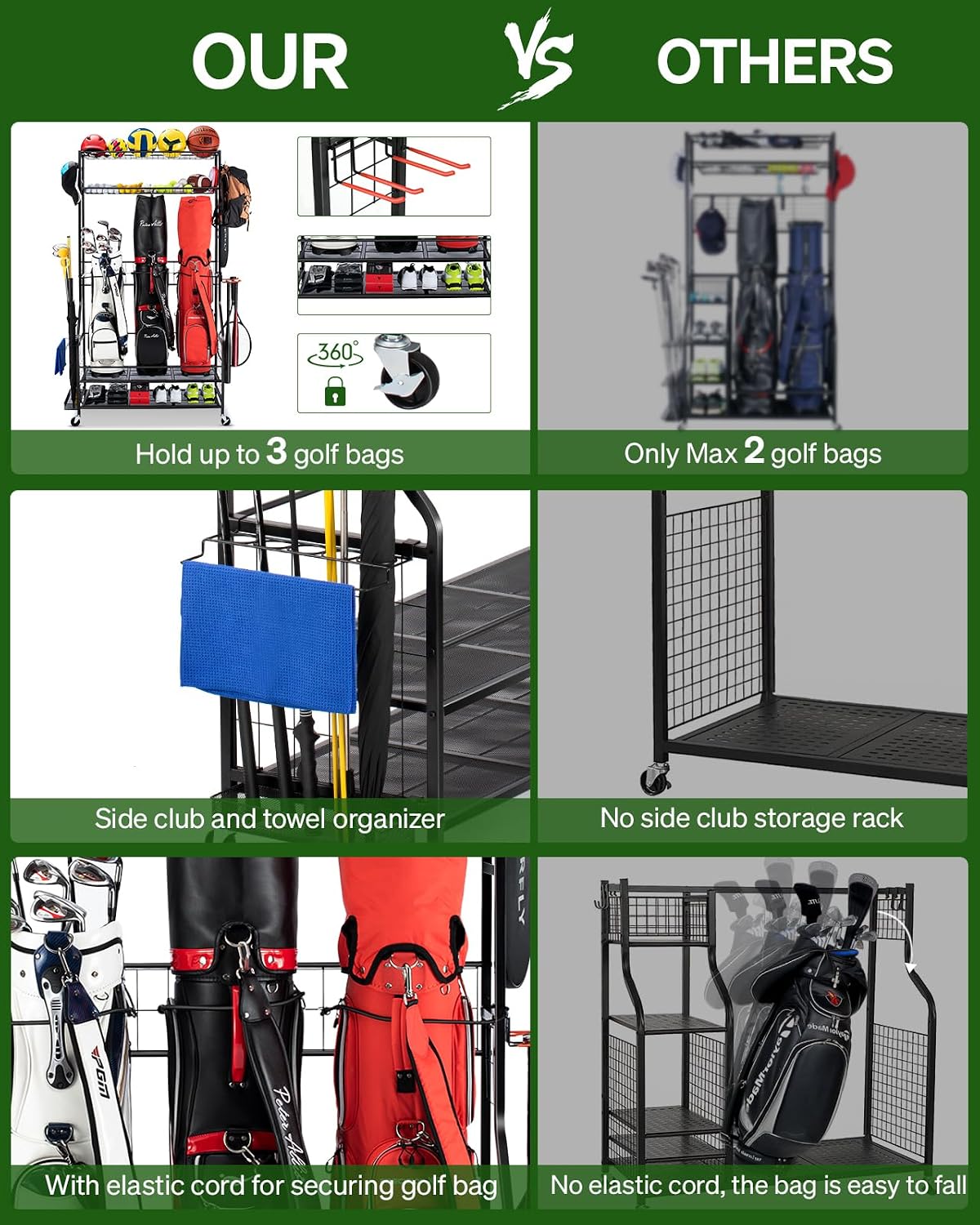 Golf Bag Storage Organizer Rac - Golf Equipment Garage Organizer review and price